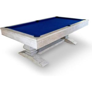 Hathaway Montecito 8ft Pool Table for Game Room  Billiard Table with Poly-Coated Non-Slate Playfield, Drop Pockets, Leg Levelers  Includes Cues, Pool Balls, Chalk, Triangle, Brush  Driftwood Finish