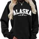 Alaska Sweatshirt Retro Mountain Graphic Shirt Vintage Alaska Sweater Women Casual Crewneck Long Sleeve Pullover Tops (XX-Large, 10)