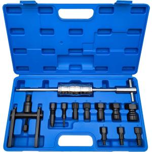 12Pcs Motorcycle Bearing Puller Kit, Blind Bearing Puller Kit, Slide Hammer Puller Set Suitable for Bearing Diameter 8-32MM