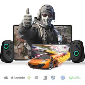 Bluetooth Controller D8 Pro for 12.9in iPad, Tablet, iOS/Android/PC/Switch/PS4, Mobile Cloud Game, Streaming on Xbox Console, iPhone 13+, Direct Play, Hall Effects Joysticks with Linear Trigger, COD (black)
