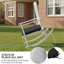 Outdoor Chair Cushions, Fade-Resistant & Water-Resistant, D Shaped Patio Furniture Seat Chair Pads Replacement with Ties, Non-Slip Bottom, Removable Cover, Count of 4, 18.5 x 16 Inch, Black