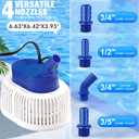 Pool Cover Pump with Lights, Above Ground Sump Pump Submersible, Sump Pumps for Pool Draining, Water Removal Pumps with 16ft Drainage Hose & 25 ft Extra Long Power Cord,850 GPH,4 Adapters-Navy Blue
