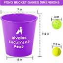 Aivalas Yard Pong Outdoor Games, Giant Yard Games Set with 12 Buckets and Balls for Adults and Family, Toss Game Throwing Games for Beach, Camping, Lawn and Backyard