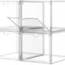 Clear Shoe Storage Boxes Stackable, Display Case With Magnetic Door, 4 Pack Acrylic, Plastic Shoe Boxes With Lids, Sneaker Storage