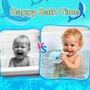 2 x Bath Toys, Light Up Dolphin Baby Bath Toys for Babies 6-12 12-18 Months, Rechargeable Sprinkler Musical Toys, Easter Basket Stuffers Bathtub Toys for Toddlers 1-3 2-4 Boys Girls Infant Kids- Blue