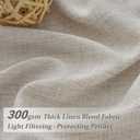 Greyish Brown Natural Linen Curtains 84 Inch Length 2 Panels for Living Room, Pinch Pleated Light Filtering Semi Sheer Boho Window Drapes for Bedroom Hooks Back Tab Curtain 84 Inches Long Light Tan