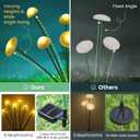 Solar Garden Lights, 2-pack Solar Fairy Lights for Outside, Swaying Mushroom Lights Outdoor Decorative, Waterproof Light Decor for Yard, Lawn, Patio, Pathway Decoration(Warm White)