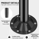 29" RV Table Legs and Base Mount | Heavy-Duty Aluminum | Standard Pedestal for Camper, Trailer, Boat | Durable Matte Black Finish (2 Legs & 4 Bases)