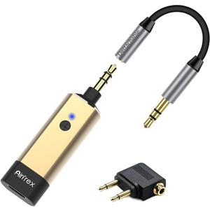 Bluetooth 5.4 Transmitter Adapter with 3.5mm AUX Jack, Work with 2 Airpods/Wireless Headphones/TWS, BT Sender with aptX Adaptive & Low Latency & AAC & CD Quality for TV, Airplane, Gym, MP3