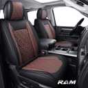 YIERTAI Car Seat Covers for Dodge Ram Fit 2009-2026 1500 2010-2026 2500 3500 Classic Bighorn Longhorn Laramie Tradesman Truck Brown Full Set