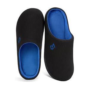 VeraCosy Men's Two-Tone Memory Foam House Slippers Indoor Outdoor Durable Rubber Sole US:10,5