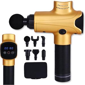 TOLOCO Massage Gun Deep Tissue, Percussion Massage Gun with 10 Replacement Heads, Super Quiet Portable Electric Massager for Athletes, Relax, Black