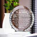 QIANWEI Teacher Appreciation Gifts for Women Men-Teacher Crystal Plaque Gifts Best Teacher Birthday Christmas Retirement Teachers' Day Graduation Gifts Thank You Teacher Gifts from Student, 15cmYXGL