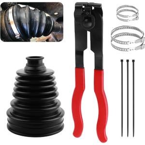 CV Boot,Professional CV Axle Boot Repair Kit with Ball-Cage Pliers & 4PCS Stainless Steel Clamp,Dustproof CVs Joint Boots Kit for Protecting CVs Axle Boots Car Accessories
