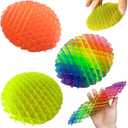 Mini Fidget Worm Toy 3 PCS - Stress Relief Fidget Toys for Kids&adults,Elastic Mesh Toys,Sensory Slug Fidget Toy,Resistance Fidget Toys,Anxiety Relief Toys (3 Colors Packing) Small Size