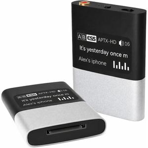 Bluetooth Adapter for Bose SoundDock,30-pin Bluetooth Audio Receiver for iPod Music Docking Station with OLED Display, 3.5mm AUX, Plug&Play