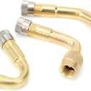 High Quality Brass Tyre Valve Extension 3 Piece Set with Rubber Gaskets for Easy Installation (Gold)