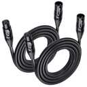 Cable Matters 2-Pack Premium XLR to XLR Cables - 15ft, Male to Female Microphone Cable, Oxygen-Free Copper (OFC) Mic Cord, Black