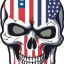 American Flag Skull Decal Sticker,5" Patriotic Design, Red White and Blue,SUV, Van, Window, Bumper, Wall, Laptop, Tablet, Cup,Tumbler Or Any