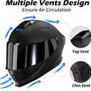 Motorcycle Helmet,Motorcycle Dual Visor Flip up Modular Full Face Helmet JR-815,DOT Approved Motorbike Helmet with 2 Visors for Adults Men Women(XXL,Matte Black-B)