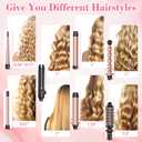 Ufree 7-in-1 Curling Iron Set with Interchangeable Ceramic Barrels, Curling Wand Set with Thermal Brush, Hair Straightener and Wand Curling Iron, Versatile Styling Hair Curlers Set, Gifts for Women