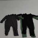 Baby Boy Footed Pajamas with Mittens,Rayon Made from Bamboo Sleepers, 2 Way Zipper Long Sleeve Pjs (12-18 Months, Sliver-green-black)