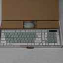 Wireless Keyboard and Mouse Combo, Full-Sized Wireless Keyboard and Adjustable DPI Mouse, 2.4GHz USB Receiver, Silent Keyboard and Mouse for PC, Windows, MAC, Desktop, Laptop (Avocado Green)