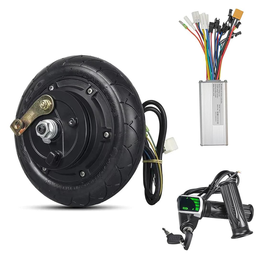 8inch Hub Motor Kit 36V 500W Brushless Hub Motor with 25A Controller Power Display Throttle, 8in Motor Wheel for DIY Electric Scooter Conversion kit (8in 36V 500W)