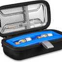 Insulin Vial Carrying Cooler Case, Portable Water Resistant Insulated Diabetic Organizer Protective Hard Shell Medical Travel Case with One Ice Brick TSA Approved (Black)
