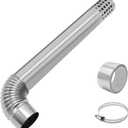 3" Stainless Steel Direct Vent Kit, Includes 3-Inch Outer Diameter Elbow and Vent Pipe, Water Heater Vent Pipe Kit for Gas Tankless Water Heater