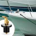 MorningRo 4 Pcs Boat Baitwell Drain Plug Brass Livewell Drain Plug Rubber Snap Lock for Baitwell Livewell Yacht Kayak Marine