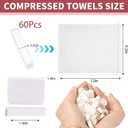 3 x Premium 60-Pack Compressed Towels | Just Add Water! Large Disposable Face & Body Cloths, Quick-Dry & Super Absorbent for Travel, Camping, and Daily Use