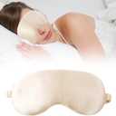 Nature Silk Sleep Eye Mask - Sleeping Mask for Women Men, Soft Pressureless Cooling Blackout Eye Covers for Sleeping, Light Blocking Eye Cover, Ideal Birthday Gift with Gift Package