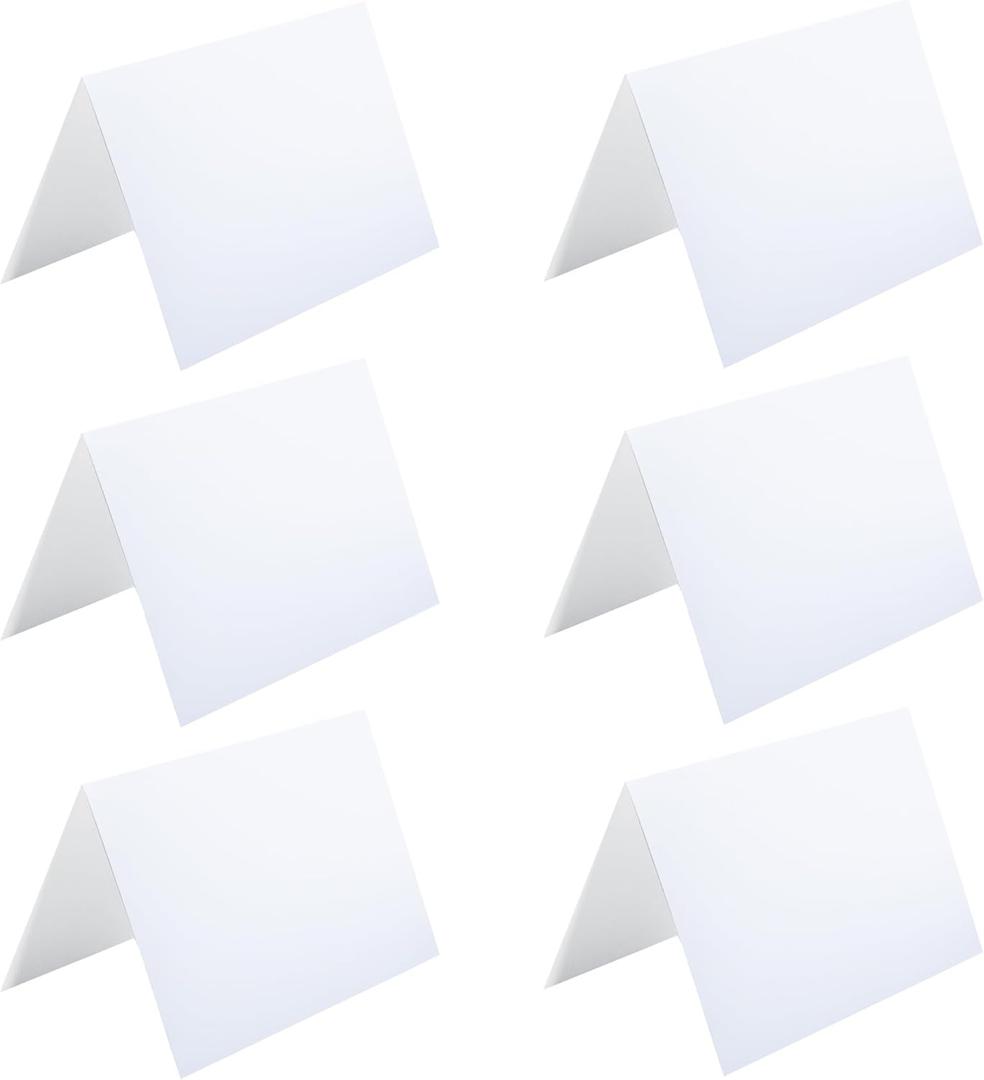 55 Pack Plain White Folding Tent Cards,4x6" Cardstock Thank You Blank Greeting Cards for Invitations Wedding,Writing, Stamping, Drawing, and Crafting