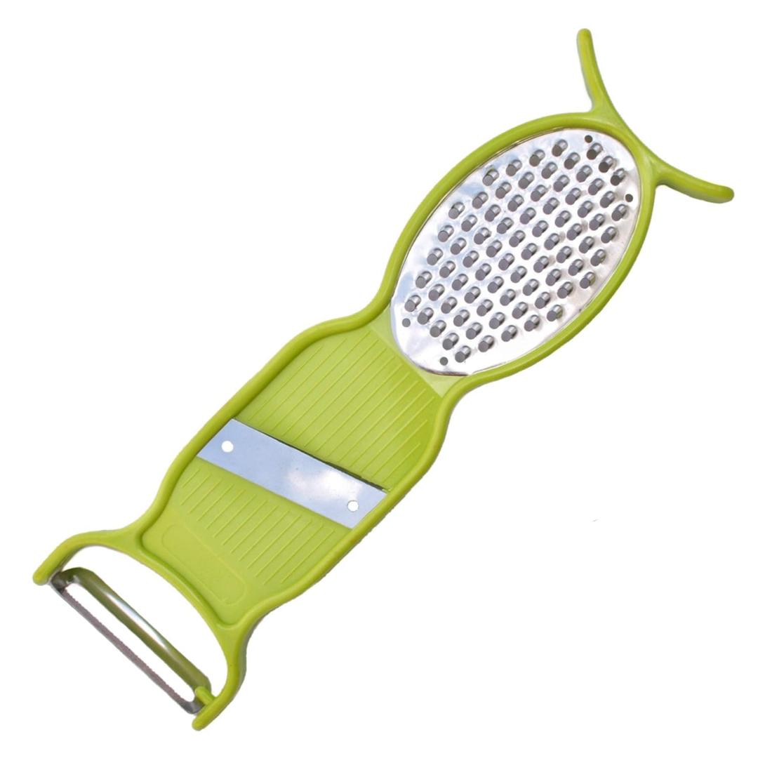 3 in 1 Multi-Purpose Vegetable Peeler/Slicer/Grater - Stainless Steel Tool for Kitchen - Ideal for Carrots, Cheese, Ginger, Potato, Garlic - Easy Peeling, Slicing and Grating Multicolour