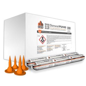 DCP Donseal PU440 Polyurethane Sealant for Concrete, Sidewalk 20 Pack with 20 Nozzles Expansion Joint Filler, Non-Sag Caulk for Foundation, Walls, Sausage, 20.2 fl oz Grey, Box of 20
