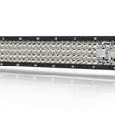 20 Inch LED Light Bar, AKD Part 150W Spot Flood Combo Off Road Driving Light Quad Row Super Bright LED Work Light Bumper Grille LED Bar Lights for Truck Pickup SUV UTV ATV Tractor Golf Cart Boat (White)