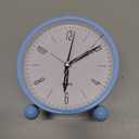 Analog Alarm Clock, 4 inch Super Silent Non Ticking Small Clock with Night Light, Battery Operated, Simple Design, Old fashioned Style SkyBlue decor, for Bedroom, Bedside, Desk, Adult, Kid, Gift, Blue