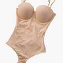 Women Shapewear One-piece Bodysuit Tummy Control Underwears Adjustable Seamless Invisible Bra Body Shaper, L