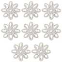 FINGERINSPIRE 7 Pcs Flower Hotfix Rhinestone Appliques 2.2x2 Diameter Iron on Crystal Patches White Flower Rhinestone Appliques Crystal Dress Belt Embellishment Applique for Women Bridal Party Dress