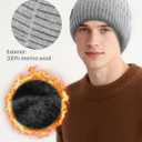 AlisOker Beanie Hat for Men Women, Unisex Warm Winter Knit Cap Soft Fleece Lined Hat (Gray)