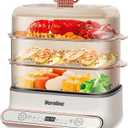 Electric Food Steamer for Cooking, 15QT Vegetable Steamer with 3-Tier Stainless Steel Trays, 1200W Electric Steamer for Fast Simultaneous Cooking, 24H Delay Start, Auto Shut-Off, BPA-Free