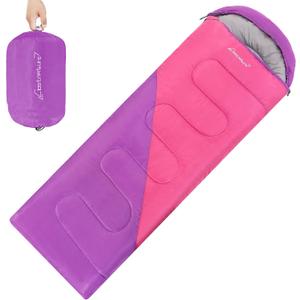 Clostnature Sleeping Bag for Adults and Kids - Lightweight Camping Sleeping Bag for Girls, Boys, Youths, Ultralight Backpacking Sleeping Bag for Cold Weather - Compression Sack Included(Right Zipper)