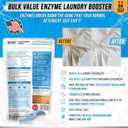 Enzyme Laundry Booster Odor Remover - 2 lbs Unscented Enzymatic Clothes Stain Cleaner Powder, Natural Deodorizer with Bio Active Enzymes, Detergent Additive Eliminator for Sweat, Oil, Blood - 64 Loads