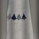 KEUSPI Farmhouse Vintage Navy Blue Christmas Tree Waffle Kitchen Towel Dish Towel Cloth,Winter Xmas Holiday Drying Cloth Tea Hand Towels for Kitchen Drying Washing (Christmas Trees Navy Blue)