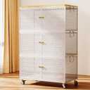 3 Tier Metal Storage bins with wheels, Storage Bins with Magnetic Doors
