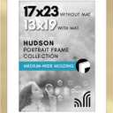 Americanflat 17x23 Picture Frame with Polished Plexiglass - Use as 13x19 Frame with Mat or Display 17x23 Photo Without Mat - Hudson Collection - Wide Picture Frames for Wall Display - Gold