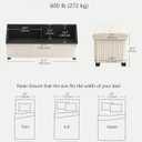 LITZFUR Storage Ottoman Bench, 43 Inch Foldable Ottoman with Legs, Velvet Foot Rest Stool, End of Bed Bench, Storage Chest for Living Room, Bedroom (Beige), 43.3"D x 15.7"W x 15.7"H