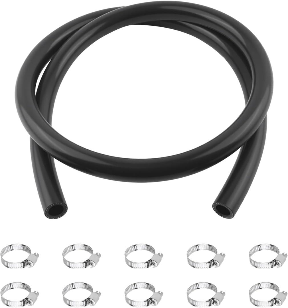 5Ft 5/8 Car Heater Hose with 10PCS Clamps,ID 16mm & OD 24mm Coolant Hoses to Transport Air/Water,Straight Car Accessories 5/8 Silicone Heater Hose Working Pressure 250 PSI