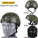 CMAIR4U Airsoft Fast Helmet with Helmet Cover,PJ Type Tactical Helmet with Front NVG Mount and Side Rail,Military Tactical Airsoft Gear (OD)